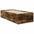 vidaXL Ležadlo Dymový dub a čierna 100 x 200 cm Kompozitné drevo