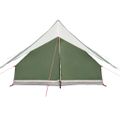 vidaXL Rodinný stan so strechou Zelená a biela 256 x 256 x 185 cm