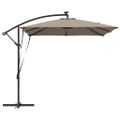 vidaXL Slnečník 249 x 249 x 250 cm Polyester a hliník Sivohnedá