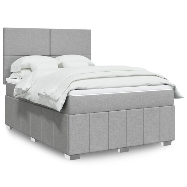 vidaXL Boxspring posteľ s matracom bledosivá 140x200 cm látka