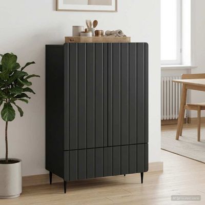 vidaXL Servírovacia skriňa Čierna 66 x 34,5 x 97 cm Kompozitné drevo