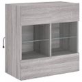 vidaXL TV nástenná skrinka s LED svetlami sivá sonoma 58,5x30x60,5 cm