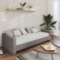 vidaXL Pohovka s matracom a USB bledosivá látková 90x200 cm