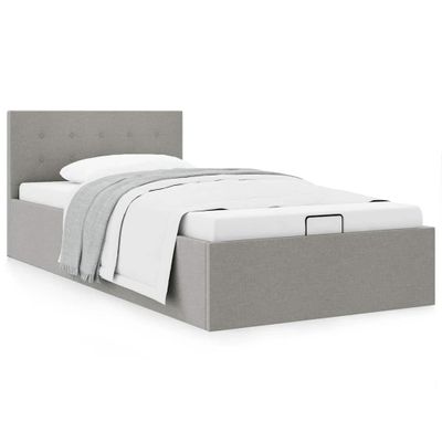 vidaXL Hydraulický posteľný rám+úložný priestor, látka 90x200 cm