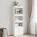 vidaXL Vysoká skrinka biela 63x33x180 cm kompozitné drevo