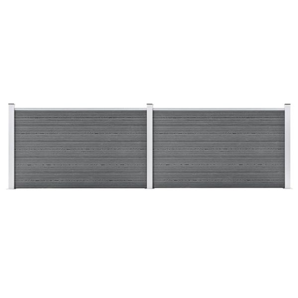 vidaXL Záhradný plot, WPC 353x106 cm, sivý