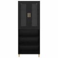 vidaXL Highboard Čierny dub 69,5 x 34 x 180 cm
