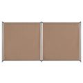 vidaXL Plotový panel 2 ks látkový 360x180 cm sivo-hmedý