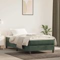vidaXL Matrac s taštičkovými pružinami stredná tvrdosť tmavozelený 80x210x20 cm zamat