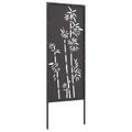 vidaXL Záhradná clona na súkromie Kvetinový Čierna 50 x 140 cm