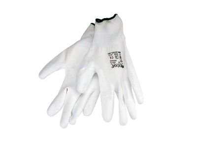 Rukavice 8 "biele z polyesteru polomáčané v PU, EXTOL PREMIUM