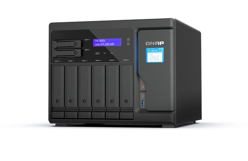 QNAP TS-855X-8G (8core 2,8GHz, 8GB RAM, 6x 3,5'' +2x 2,5'', 2x M.2 NVMe, 2x PCIe, 1x 10GbE, 2x 2,5GbE)