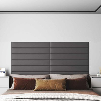 vidaXL Nástenný čelník 12 pcs Biely 90 x 15 cm látka