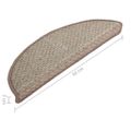 vidaXL Kobercové nášľapy na schody 15 ks hnedé 56x17x3 cm