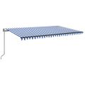 vidaXL Automaticky zaťahovacia markíza 500x350 cm modro-biela