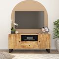 vidaXL TV skrinka 105x33,5x46 cm masívny mangovník a spracované drevo