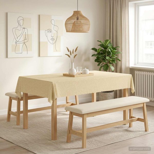 vidaXL Uterák na stôl 5 ks Obdĺžnikový Krémovo biela 140 x 200 cm