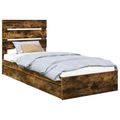 vidaXL Úložná posteľ Dymová dub 90 x 190 cm Kompozitné drevo