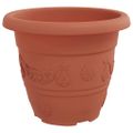 vidaXL Kulatý kvetináč 6 ks Tehlovo červená Ø 22 x 18 cm Plast