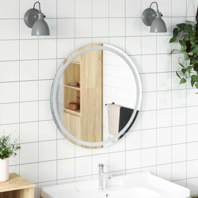 vidaXL Zrkadlo do kúpeľne s LED Priehľadná Ø 70 cm tvrdené sklo