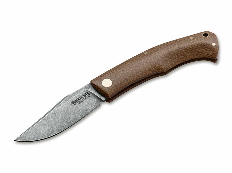 Böker 111029 BOXER EDC BROWN vreckový nôž 7,8 cm, Stonewash, hnedá, Micarta
