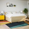 vidaXL Posteľný rám boxspring s matracom krémový 180x200 cm látka