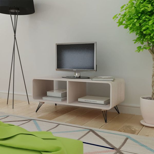 Šedá drevená skrinka na TV vidaXL 90 x 39 x 38,5 cm