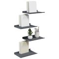 vidaXL Závesná polica 4 ks Antracit 30 x 18 x 2,5 cm Oceľ