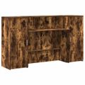vidaXL Recepčný stôl dymový dub 180x50x103,5 cm kompozitné drevo