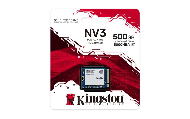 Kingston NV3 2230/500GB/SSD/M.2 NVMe/5R KINGSTON NV3 SSD 500GB / NVMe M.2 PCIe Gen4 / Interný / M.2 2230