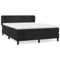 vidaXL Posteľný rám boxspring s matracom čierny 140x200 cm zamat