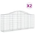 vidaXL Oblúkové gabionové koše 2 ks 200x30x80/100cm pozinkované železo