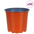 vidaXL Kulatý kvetináč 50 ks Tehlová Ø 15 x 13 cm Plast