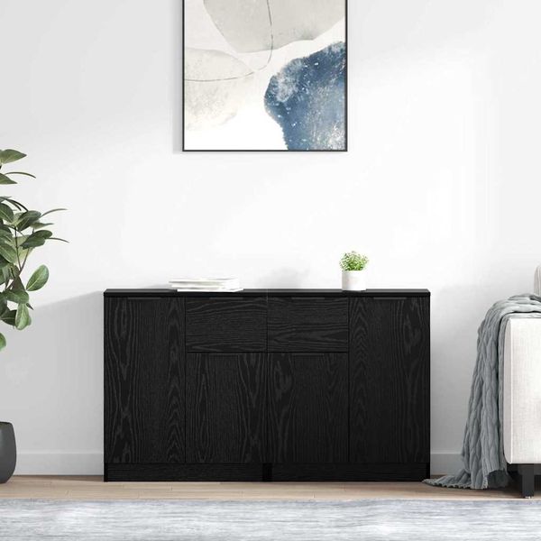 vidaXL Komody 2 pcs Čierny dub 60 x 30 x 70 cm Kompozitné drevo