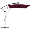vidaXL Slnečník 294 x 200 x 270 cm Polyester a hliník Bordeaux červená