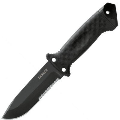 Gerber 31-003661 LMF II Infantry taktický nôž 12,5 cm, celočierna, guma a GFN, nylonové puzdro