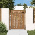 vidaXL Záhradná brána 100x150 cm, corten oceľ, bambusový dizajn