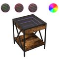 vidaXL Konferenčný stolík s nekonečnými LED dymový dub 40x40x49 cm