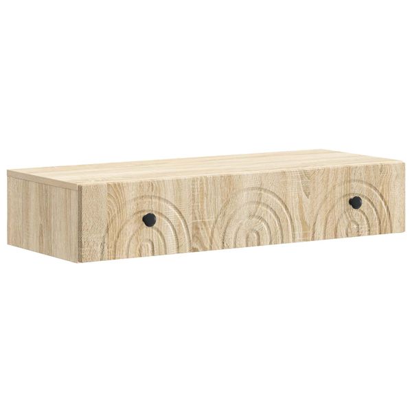 vidaXL Nástenný bočný stôl Dub sonoma 87,5 x 34,5 x 17 cm