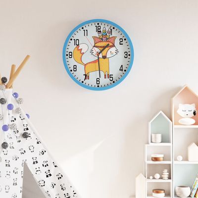 vidaXL Nástenné hodiny modré Ø25,5 cm polystyrén a sklo