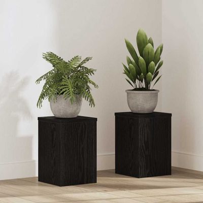 vidaXL Stojan na rastliny 2 pcs Čierny dub 20 x 20 x 30 cm