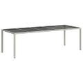 vidaXL Záhradný stôl biely 250x100x75 cm polyratan a tvrdené sklo