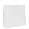 vidaXL Papierové tašky 250 ks s rúčkami, biele, 54x15x49 cm