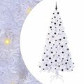 vidaXL Umelý vianočný stromček s 300 LED-i Biela 240 cm PVC a oceľ