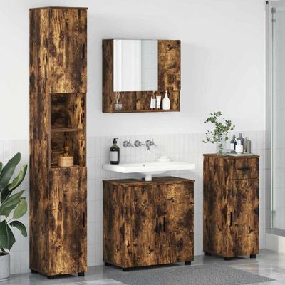 vidaXL Sada kúpeľňového nábytku 4 ks Dymová dub 61 x 35 x 64 cm