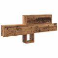 vidaXL Vešiak na stenu Nástenná montáž Staré drevo 100 x 12 x 43,5 cm