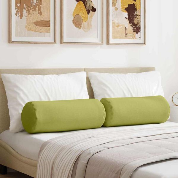 vidaXL Podložkové vankúše 2 pcs Svetlo zelená Ø 25 x 70 cm látka