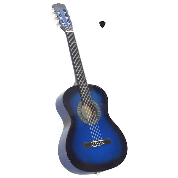 vidaXL Klasická gitara pre začiatočníkov a deti modrá 3/4 36"