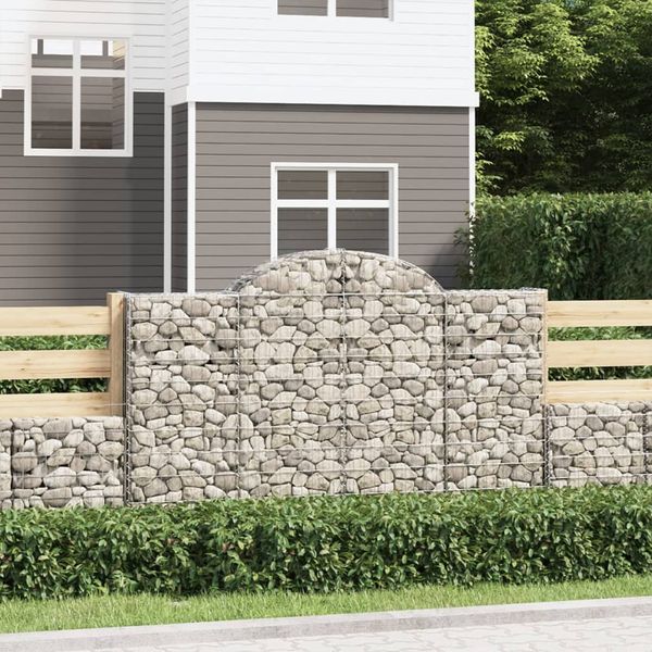 vidaXL Oblúkové gabiónové koše 14 ks 200x30x120/140cm pozinkov. železo