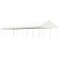 vidaXL Altánok so strechou, biely 20,07x4,08x3,22 m, polyetylén